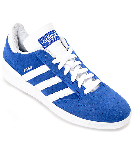 adidas Busenitz Blue & White Suede Shoes