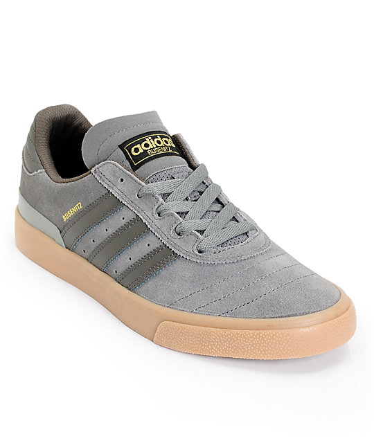adidas busenitz vulc grey black & gum shoes