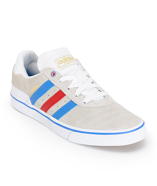 adidas red blue and white shoes