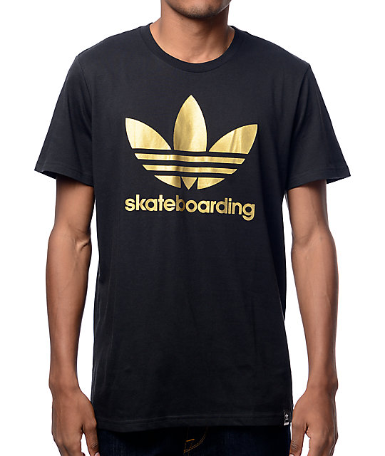 gold trefoil adidas shirt