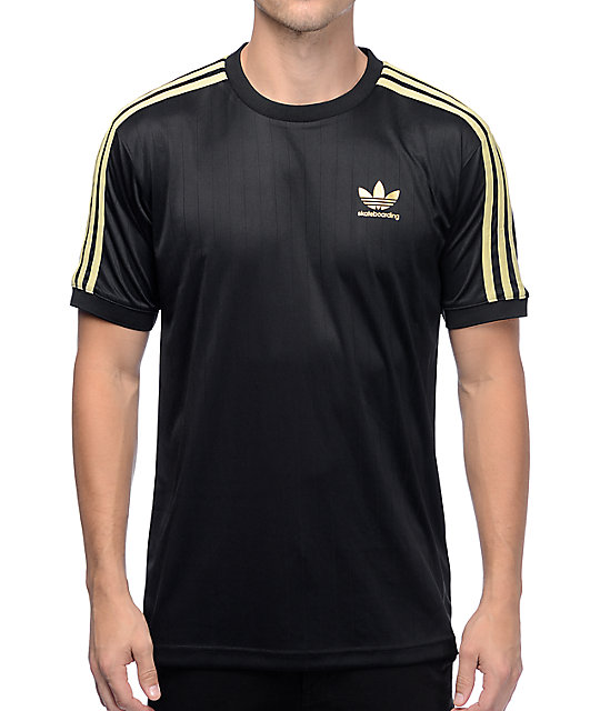 adidas shirt black and gold