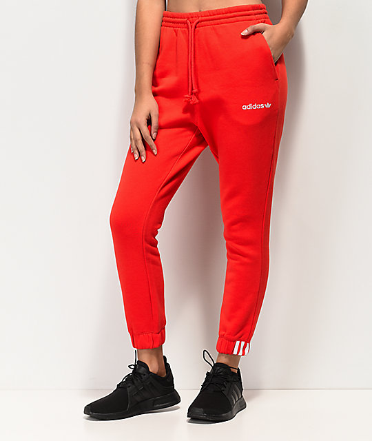 red adidas sweat pants