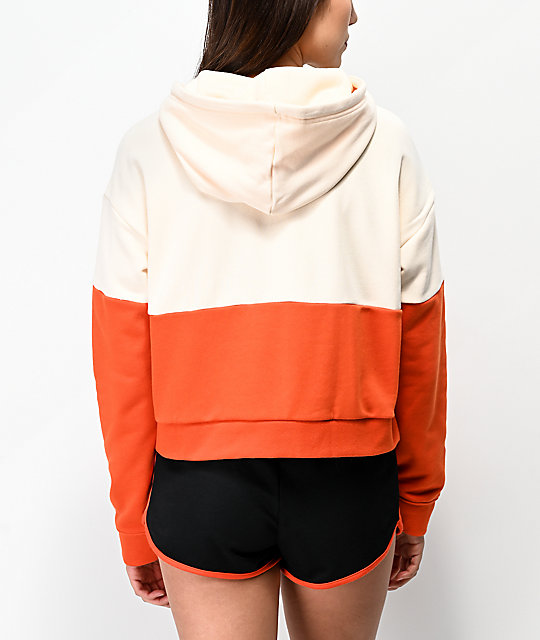 color block crop hoodie