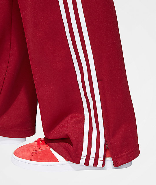 burgundy adidas track pants womens