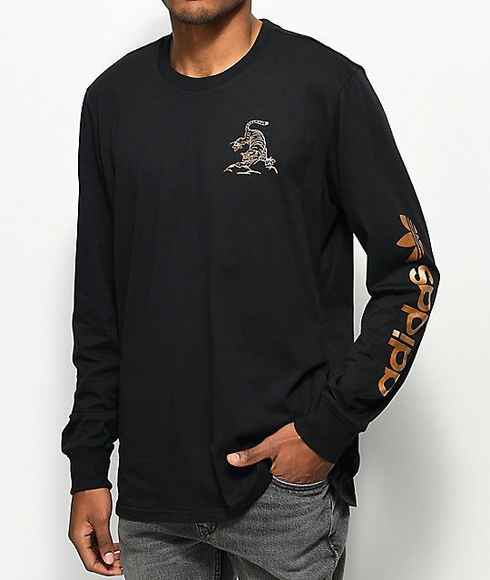 adidas Eastern Black Long Sleeve T-Shirt | Zumiez