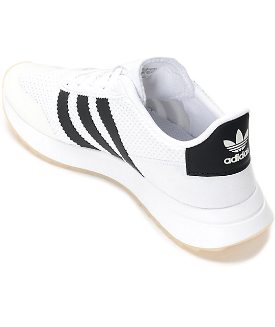 adidas white shoes with black stripes