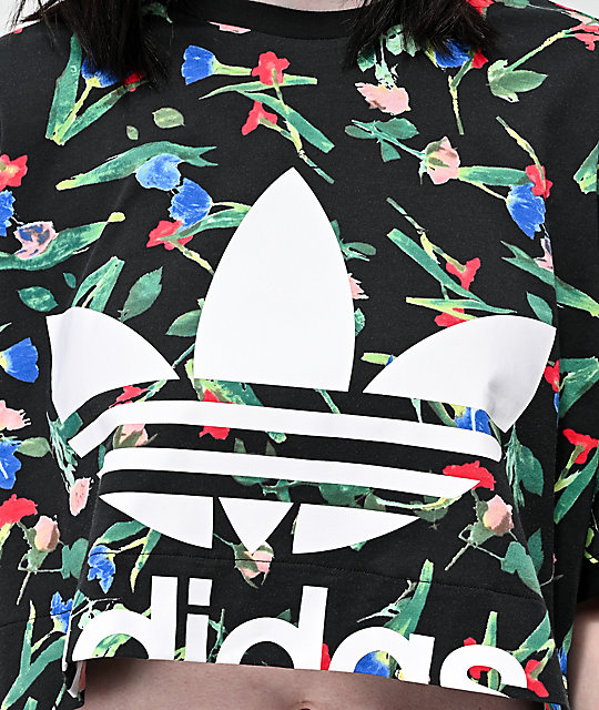 adidas floral t shirt womens