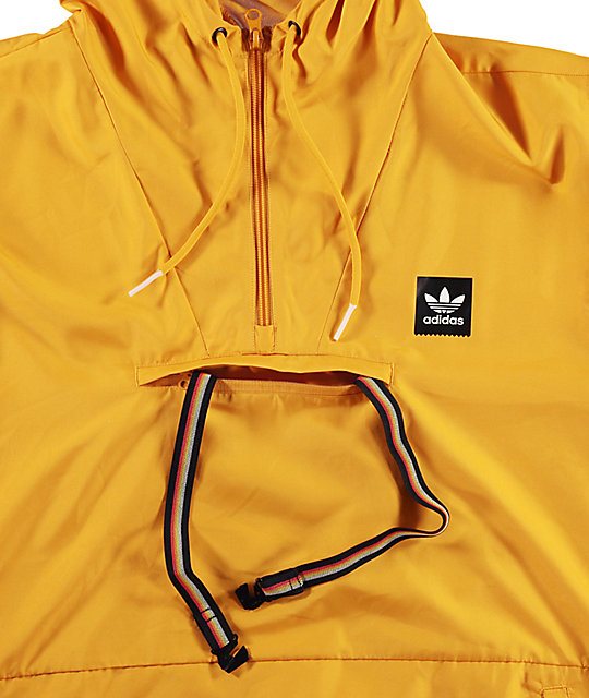 adidas hip packable jacket yellow