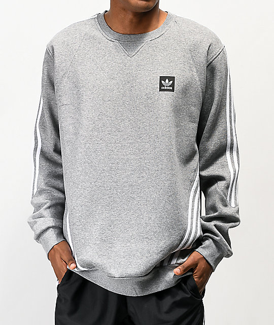 adidas crew neck grey sweatshirt