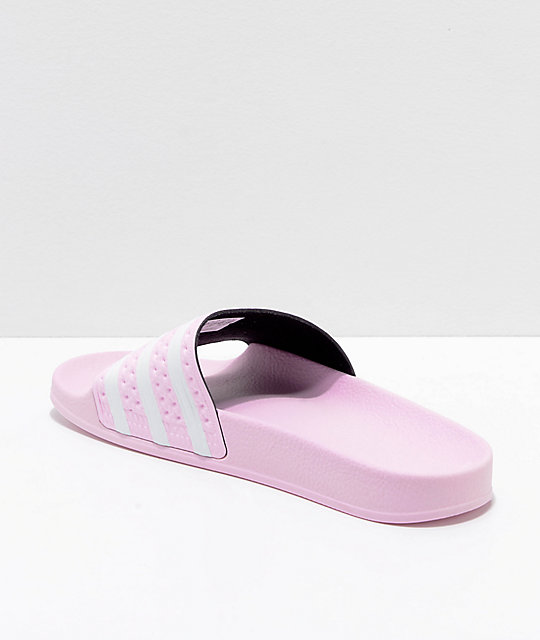 adidas Kids Adilette Pink Slide Sandals | Zumiez
