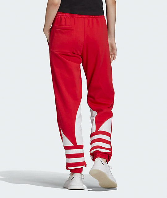 red and white adidas sweatpants