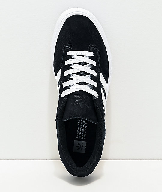 adidas negros con franjas blancas