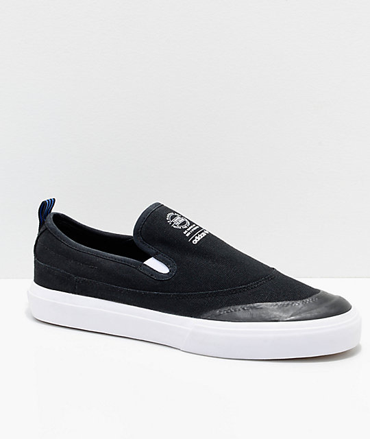 adidas Matchcourt Black, White & Blue Slip On Shoes adidas Matchcourt Black, White & Blue Slip On Shoes