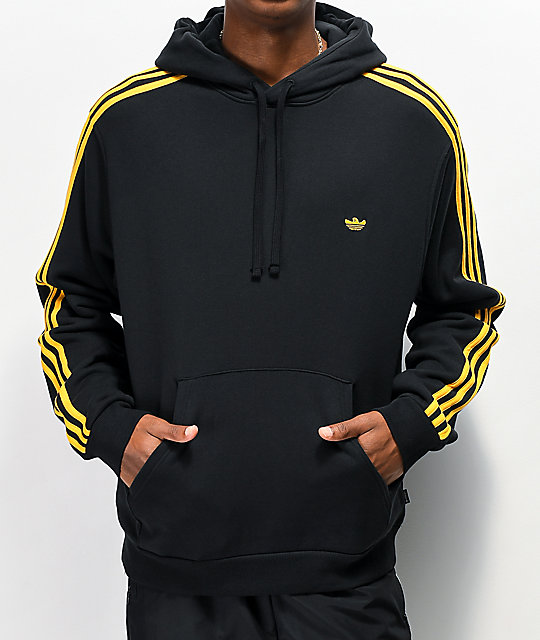 adidas hoodie black and yellow