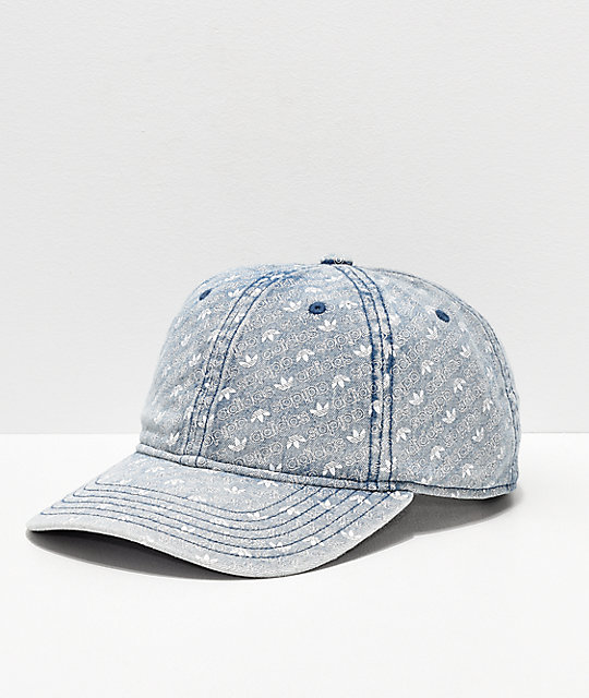 denim monogram hat