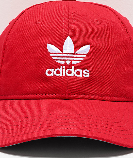 adidas Originals Relaxed gorra escarlata y blanca para mujeres adidas Originals Relaxed gorra escarlata y blanca para mujeres