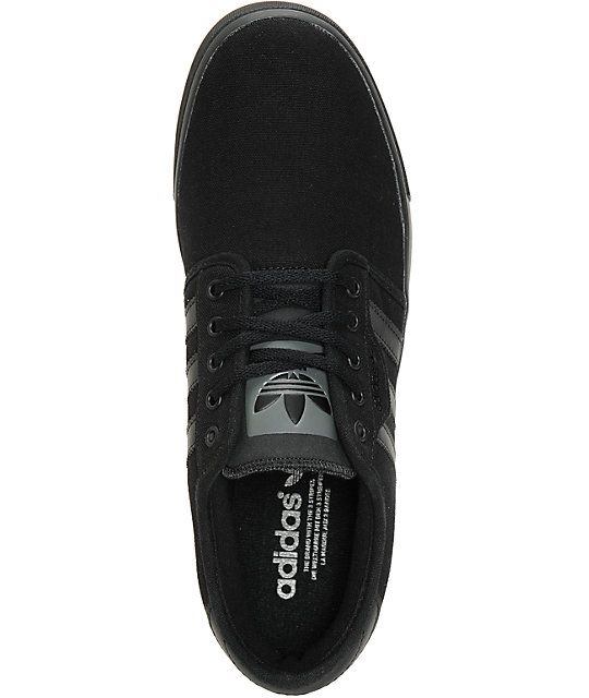 adidas Seeley All Black Canvas Shoes | Zumiez