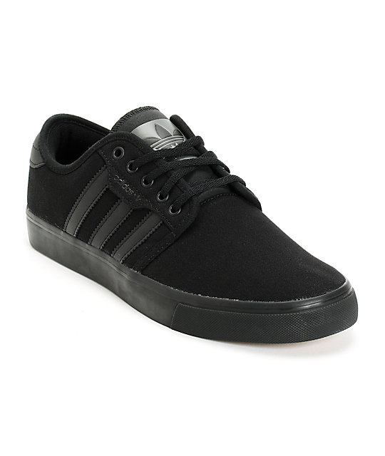 adidas all black skate shoes