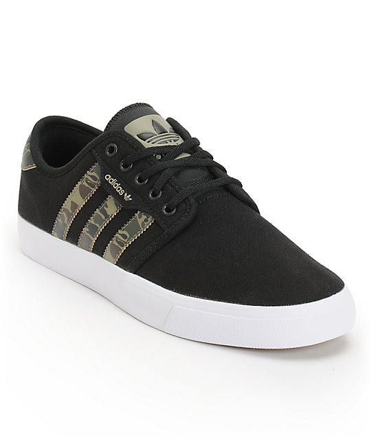 adidas seeley black canvas skate shoe 