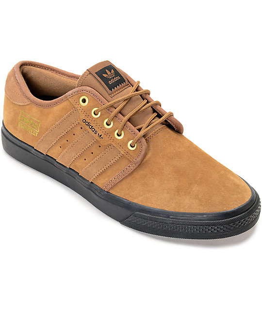 brown adidas skate shoes