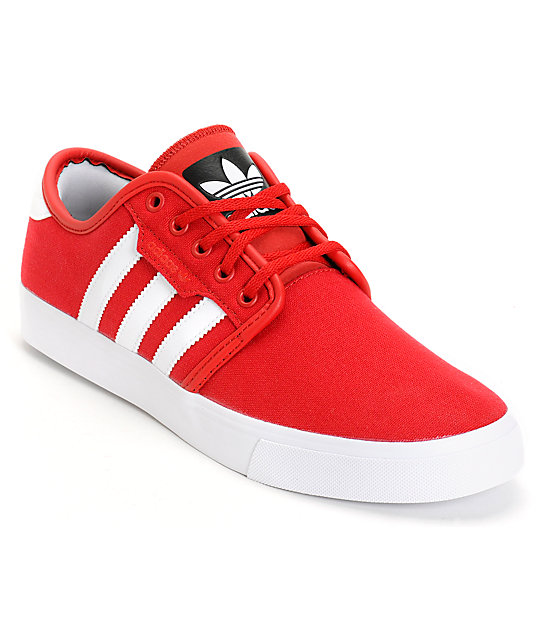 adidas red canvas shoes cheap online