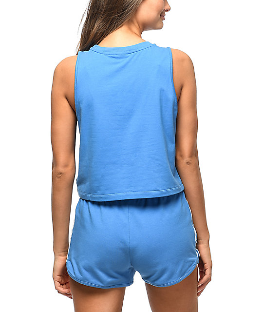 adidas Super Blue Crop Tank Top | Zumiez