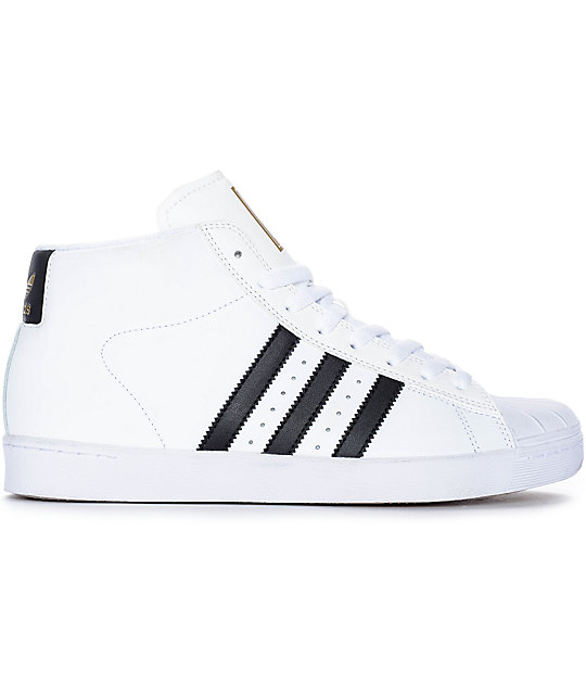 adidas Superstar Vulc Mid White & Black Shoes | Zumiez