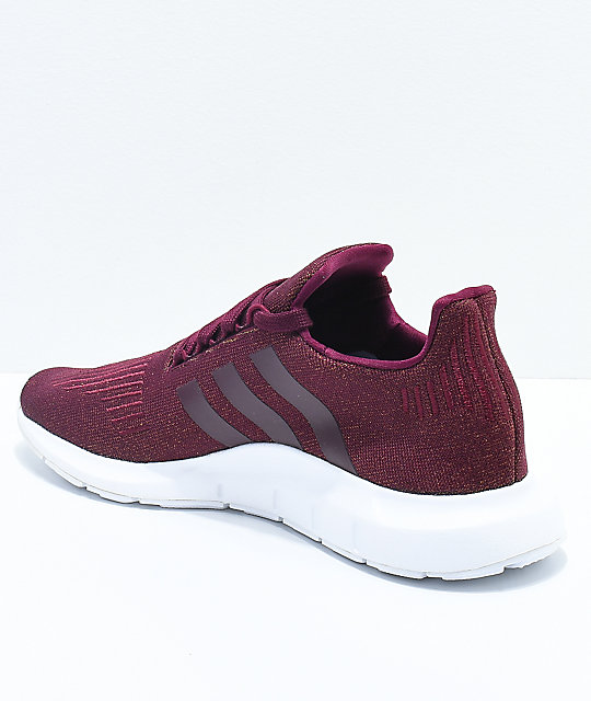 maroon and white adidas shoes