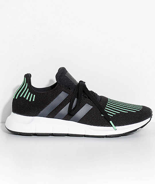 adidas black and green shoes