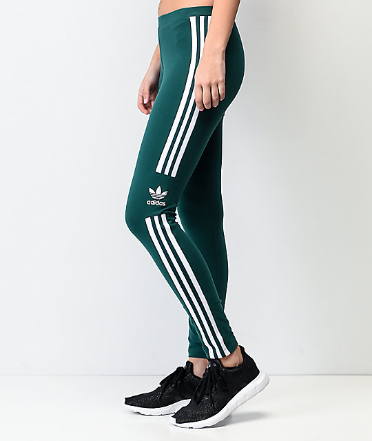 adidas green trefoil leggings