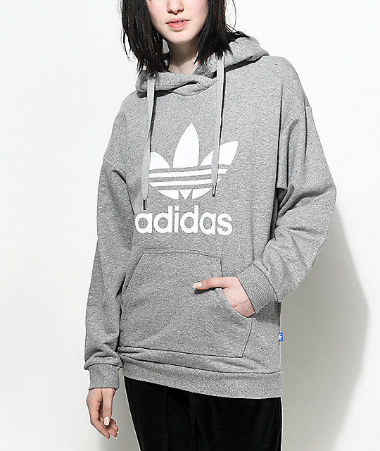 girls adidas trefoil hoodie