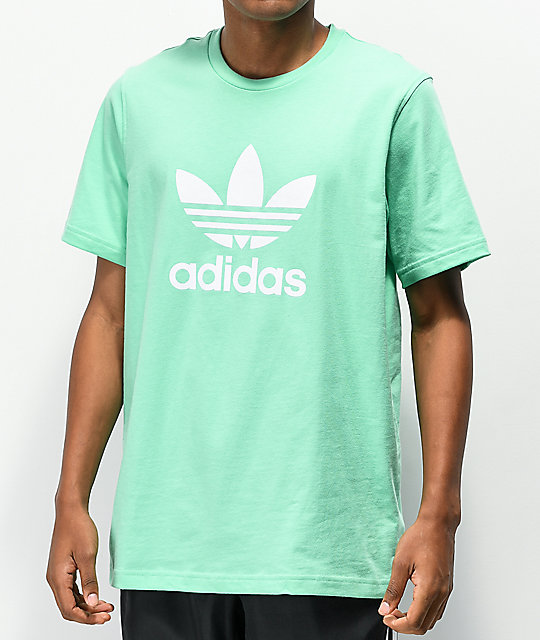 Adidas Trefoil Mint Green T Shirt Zumiez