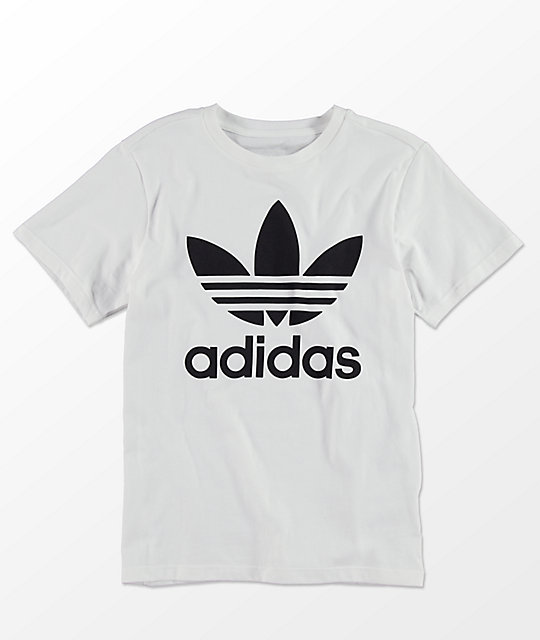 adidas Trefoil camiseta blanca para niños adidas Trefoil camiseta blanca para niños