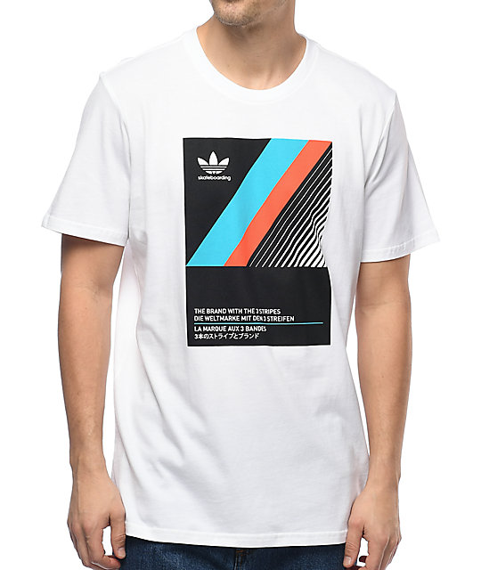 adidas VHS Block White T-Shirt | Zumiez