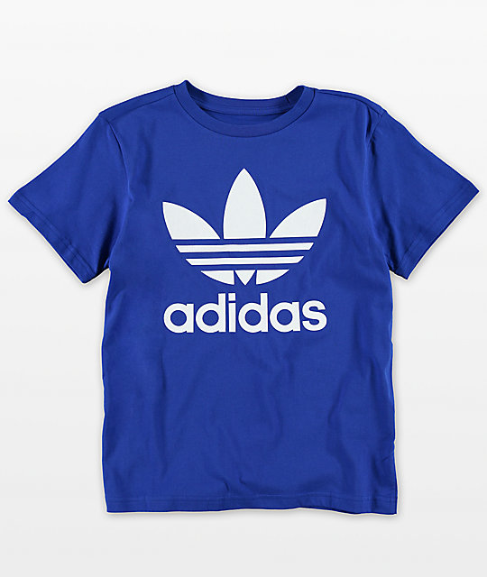 Adidas Youth Trefoil Blue T Shirt Zumiez