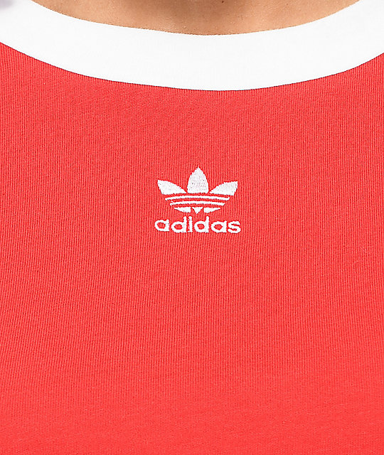 camiseta adidas roja y negra