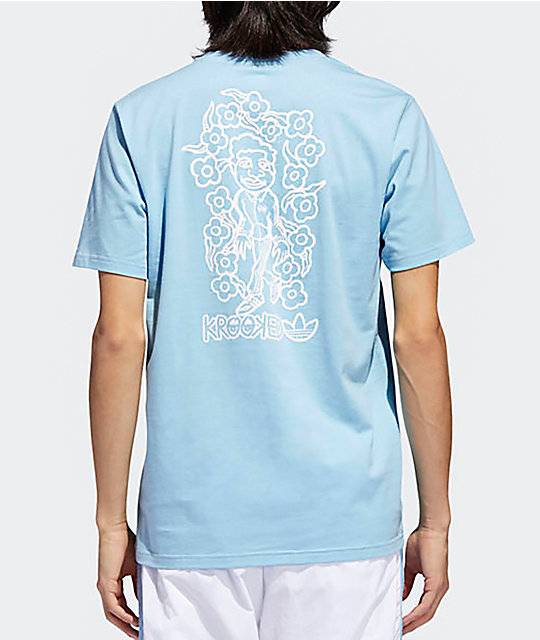 adidas x Krooked Clear Blue & White T-Shirt | Zumiez adidas x Krooked Clear Blue & White T-Shirt ...