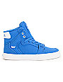 Supra Kids Vaider Royal Blue Canvas High Top Skate Shoes | Zumiez