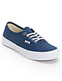 Vans Authentic Slim Dark Denim Blue Shoes | Zumiez