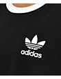 adidas 3 Stripe Black T-Shirt | Zumiez