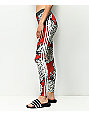 adidas 3 stripe pineapple red leggings