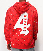 4Hunnid Allover Logo sudadera con capucha roja