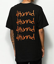 4Hunnid Hit Up Repeat Black T-Shirt