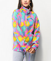 A-Lab Apres Multicolor Print Half Zip Tech Fleece Jacket