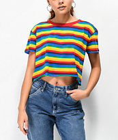 A-Lab Ballina camiseta corta de rayas arcoiris