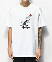 Almost x Dr. Seuss Cat Pusher camiseta blanca