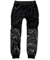 American Stitch All Black Polyurethane Leg Jogger Sweatpants