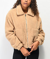 Angel Kiss Teddy Brown Sherpa Jacket
