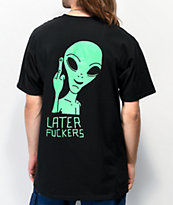 Artist Collective Later Alien Flip Black T-Shirt