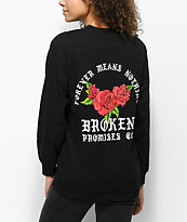 Broken Promises Forever Means Nothing Black Long Sleeve T-Shirt